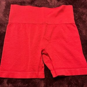 red biker shorts
